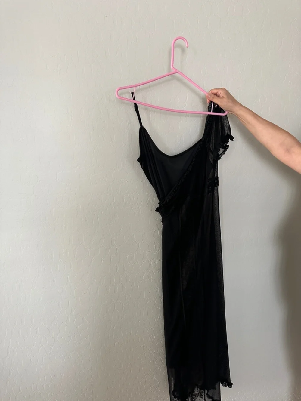 Betsey Johnson Black Sheer Lace Trim Chemise - Picture 3 of 3